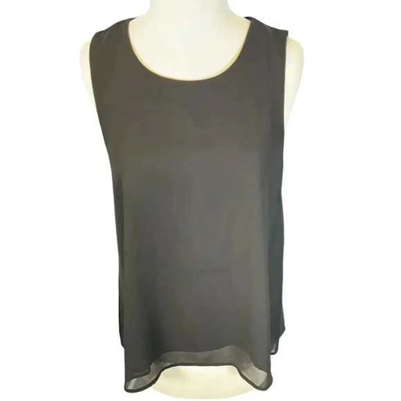 PLEIONE Double Layer Tank Top Black Size XS NWT Sheer Very Nice Layering Piece - Picture 5 of 9